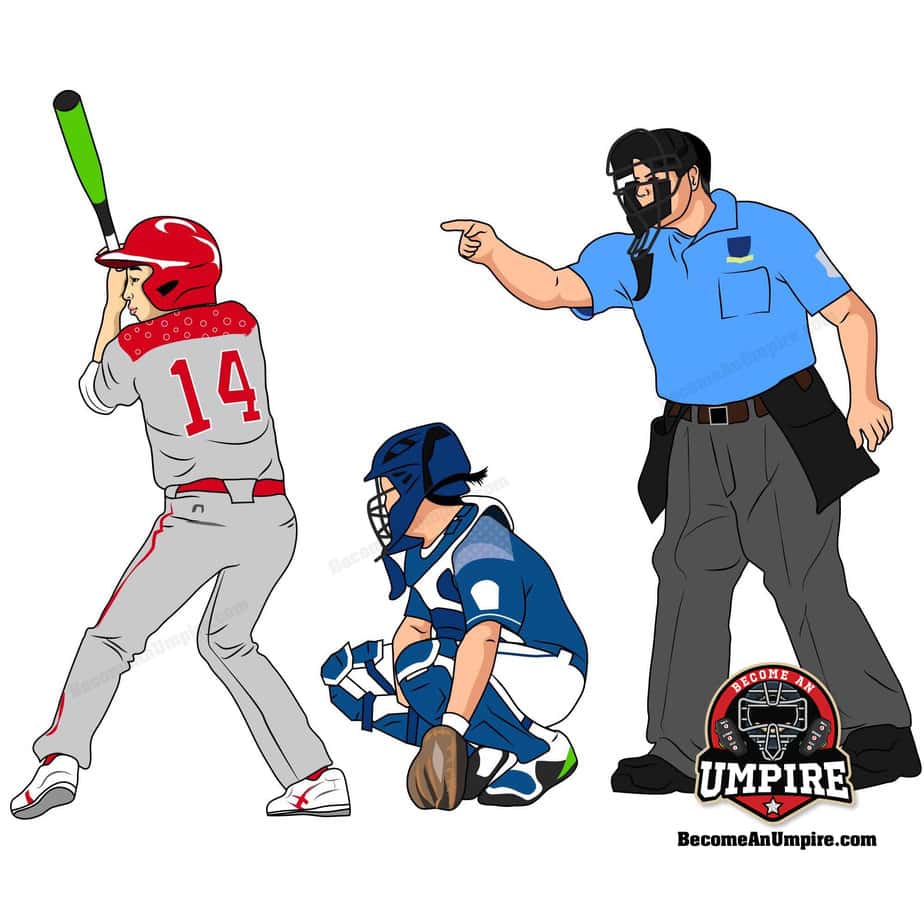 Home plate umpire putting the ball in play